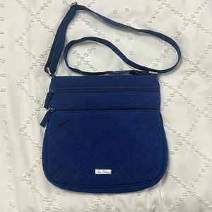 Vera Bradley Blue Triple Zip Hipster Crossbody Bag